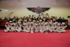 Martial Art World Children & Adult (both male and female) Students celebrating their success